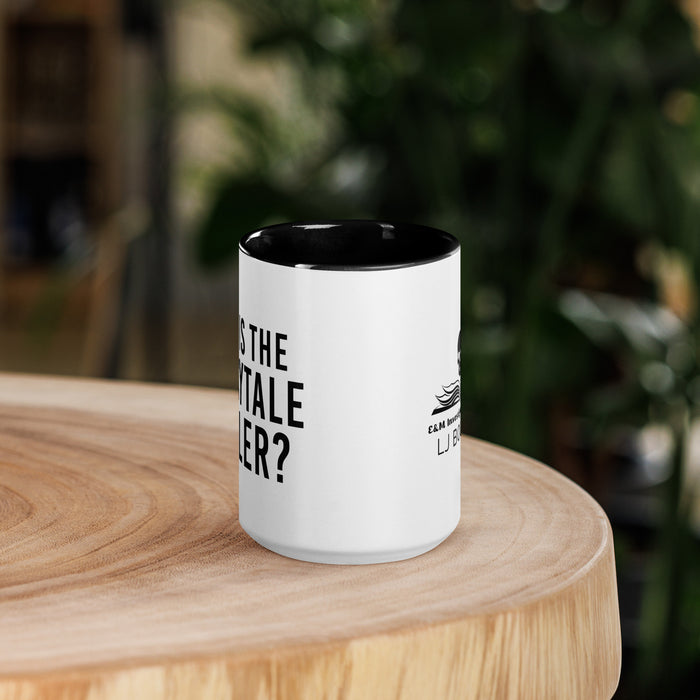 Who is the Fairytale Killer? 15 oz Mug with Color Inside - E&M Investigations Series by LJ Bourne - Waterside Dreams Press