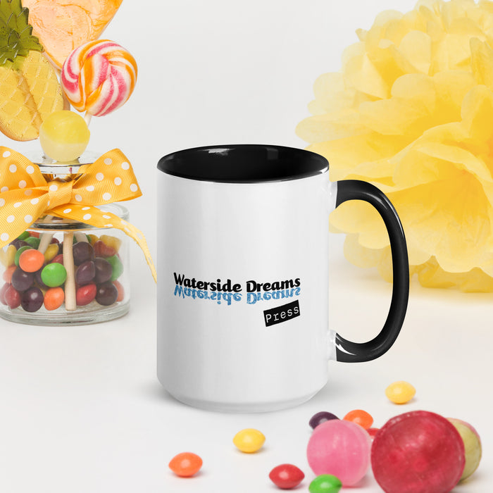 Between the Lines - Fun Reader 15 oz Mug with Color Inside - Waterside Dreams Press - Waterside Dreams Press
