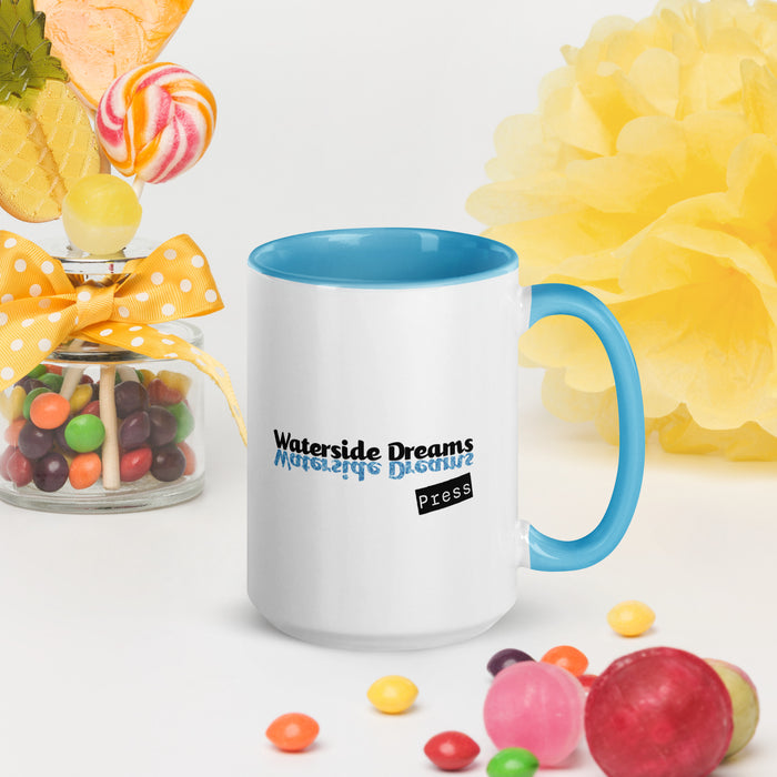 Between the Lines - Fun Reader 15 oz Mug with Color Inside - Waterside Dreams Press - Waterside Dreams Press