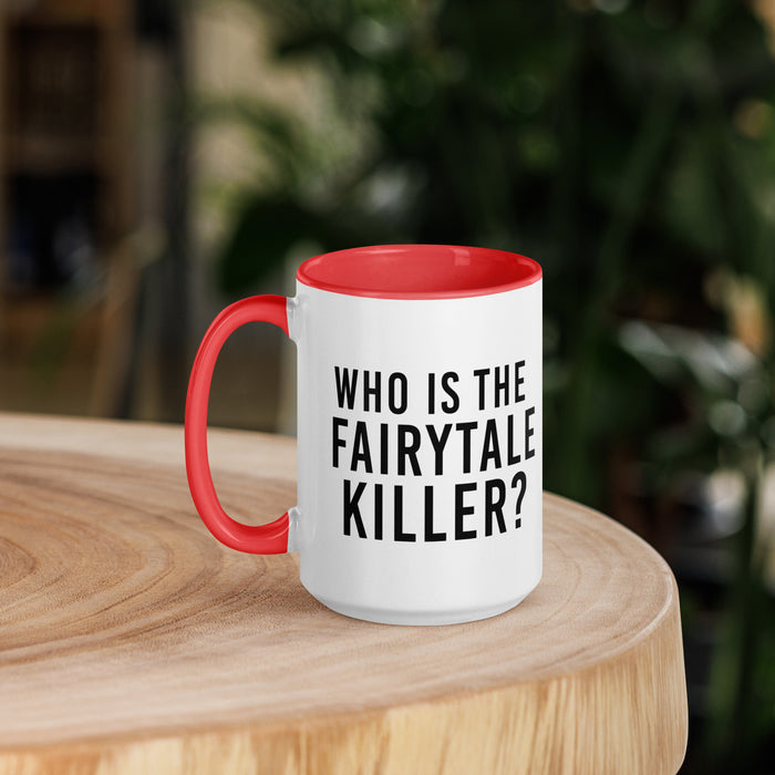Who is the Fairytale Killer? 15 oz Mug with Color Inside - E&M Investigations Series by LJ Bourne - Waterside Dreams Press