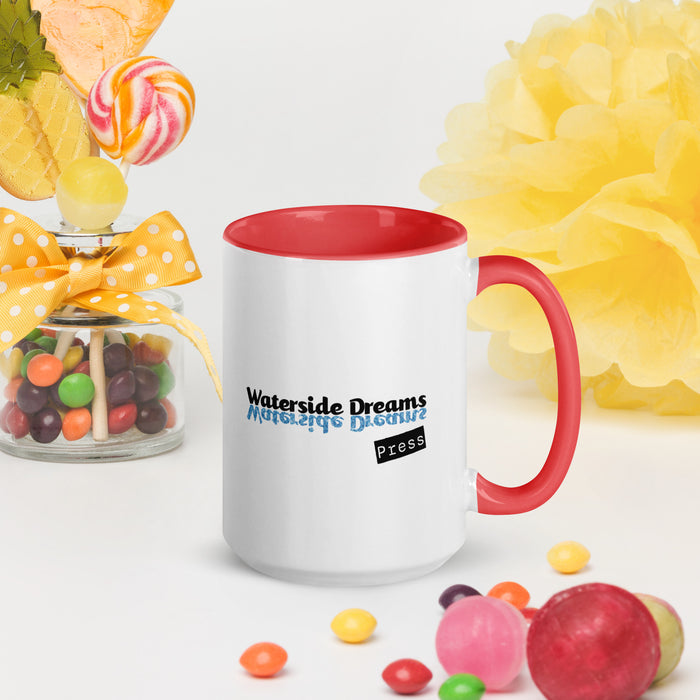 Between the Lines - Fun Reader 15 oz Mug with Color Inside - Waterside Dreams Press - Waterside Dreams Press