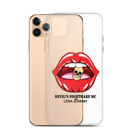 Lips & Skull Logo Clear Case for iPhone® - Devil's Nightmare MC by Lena Bourne - Waterside Dreams Press