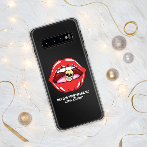 Lips and Skull Logo Clear Case for Samsung® - Devil's Nightmare MC by Lena Bourne - Waterside Dreams Press