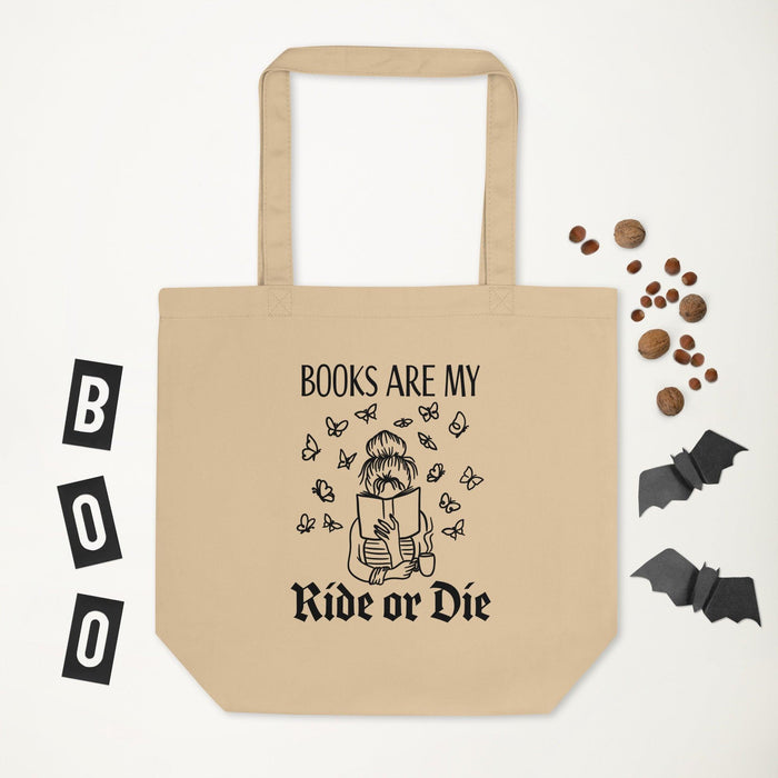 Books are my Ride or Die - Fun Reader Merch - Tote Bag - Waterside Dreams Press - Waterside Dreams Press