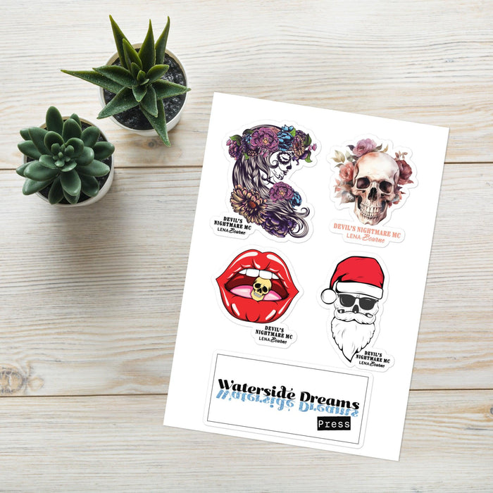 Sticker Sheet - Devil's Nightmare MC by Lena Bourne - Waterside Dreams Press