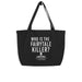 Who is the Fairytale Killer? Large Tote Bag - E&M Investigations Series by LJ Bourne - Waterside Dreams Press