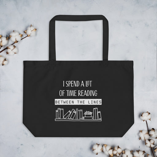 Between the Lines - Fun Reader Merch - Large Tote Bag - Waterside Dreams Press - Waterside Dreams Press