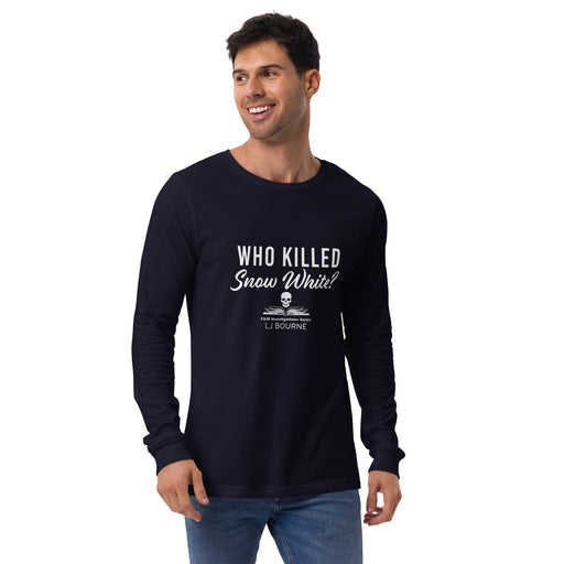 Who Killed Snow White? Long Sleeve Tee - E&M Investigations Series by LJ Bourne - Waterside Dreams Press