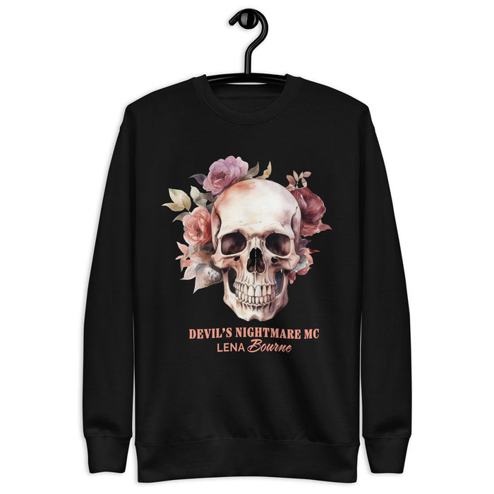 Skull & Roses Logo Sweatshirt - Devil's Nightmare MC by Lena Bourne - Waterside Dreams Press