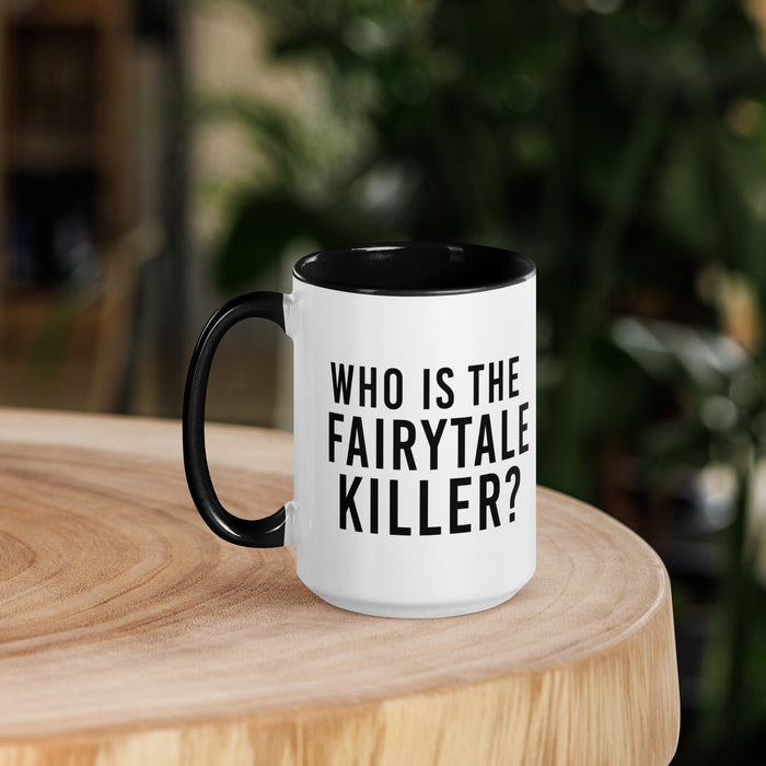 Who is the Fairytale Killer? 15 oz Mug with Color Inside - E&M Investigations Series by LJ Bourne - Waterside Dreams Press