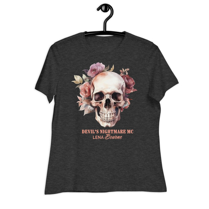 Skull & Roses Logo Women's Relaxed T-Shirt - Devil's Nightmare MC by Lena Bourne - Waterside Dreams Press